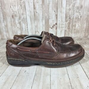 Dunham Mens Brown Leather Boat Shoes Size 13 D Slip On Casual‎ Comfort